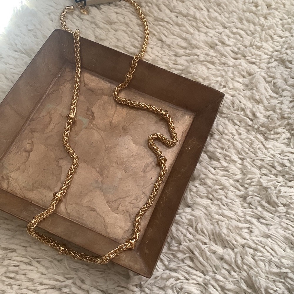Long Gold Ball Chain Necklace